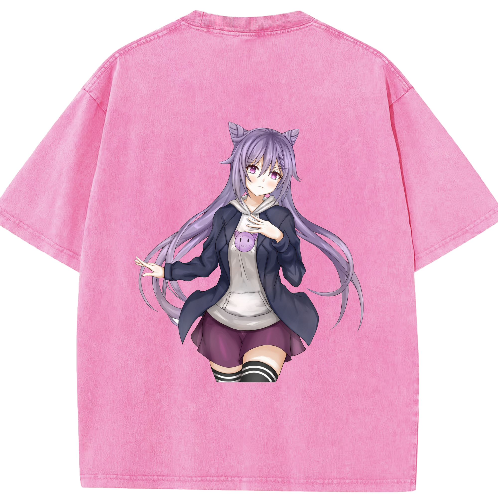 げんし神 刻晴 こくせい genshin Kokusei 綿100% ヴィンテージ風 半袖Tシャツ（背面プリント）